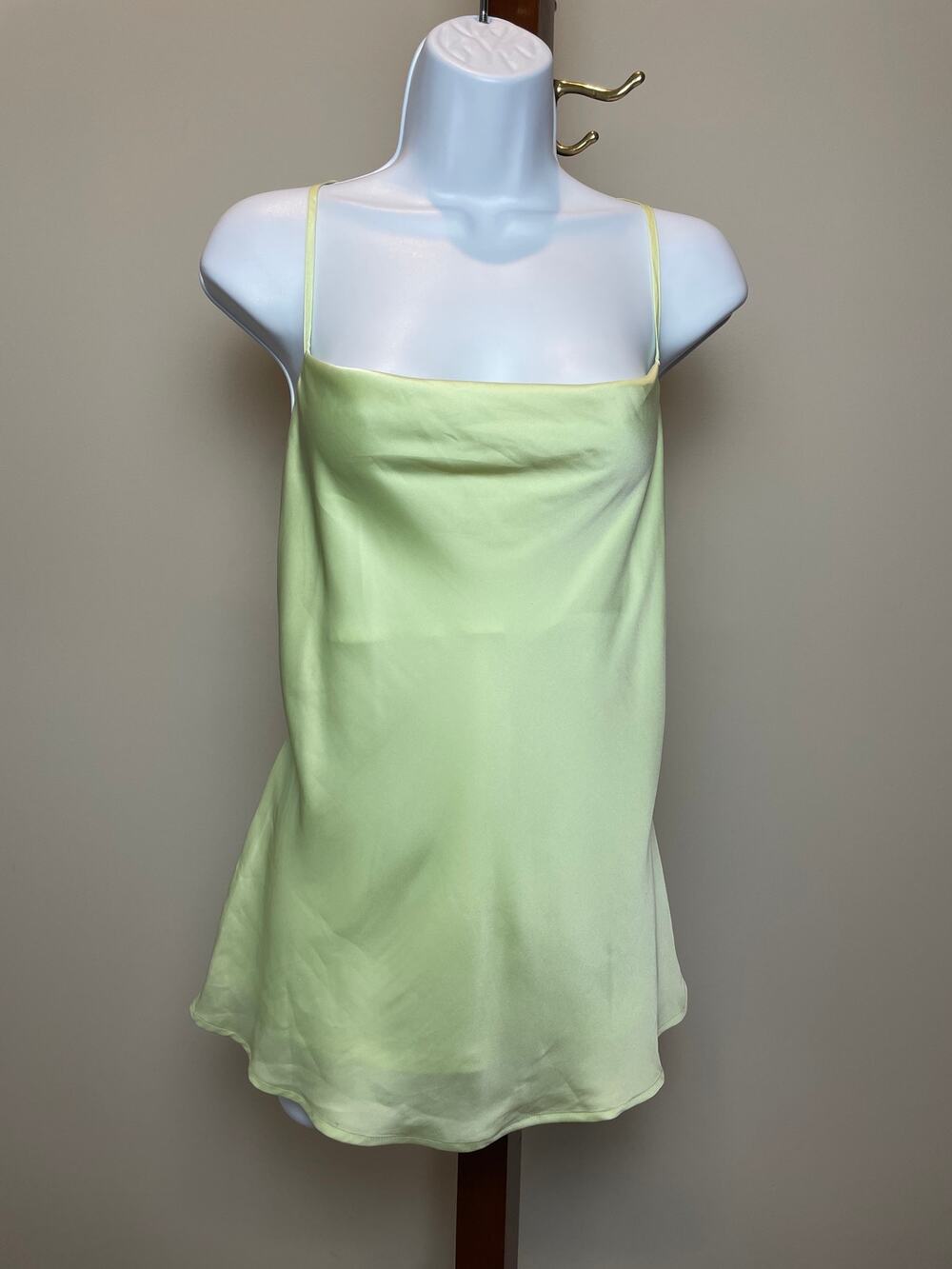 Express Scoop Neck Satin Cami Tank Top M Light Green NWT